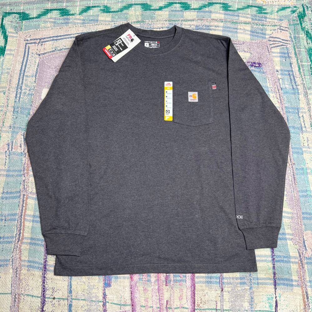 Carhartt Graphic T-Shirt Mens M Gray Flame-Resistant Force Loose Fit 104130 NWT